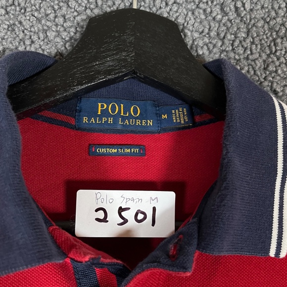 Polo Ralph Lauren Custom Slim World Cup Espana Spain Crest Pony Polo Shirt Men M - Picture 2 of 7